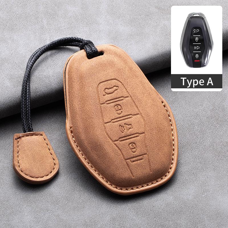 

Leather Car Smart Key Case Cover For Chery Jetour X70 X70Plus X70M X90 X90Plus X95 Plus X95Pro L9 Pro Key Shell Fob Accessories