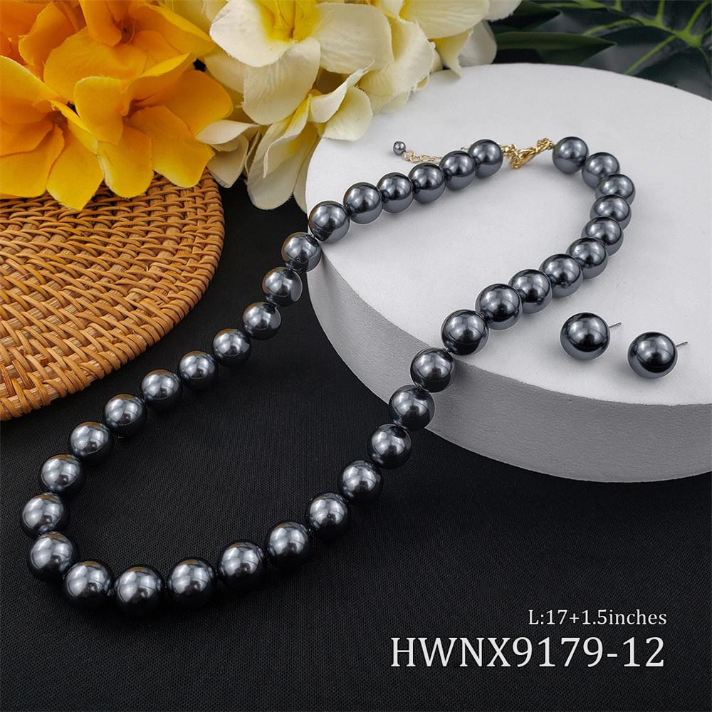 

Модная гавайская чокер-ожерелье с крупной раковиной, розовым и черным цирконом, серьги, набор из двух предметов, самоанский, полинезийский, тонганский набор с цирконом 45cm