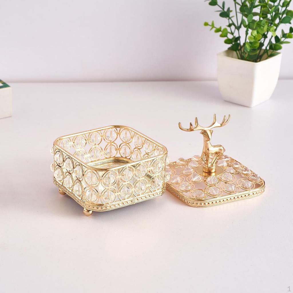 Multifunctional Jewelry Organizing Box Decoration Metal with Lid Dustproof Containers for Bracelets