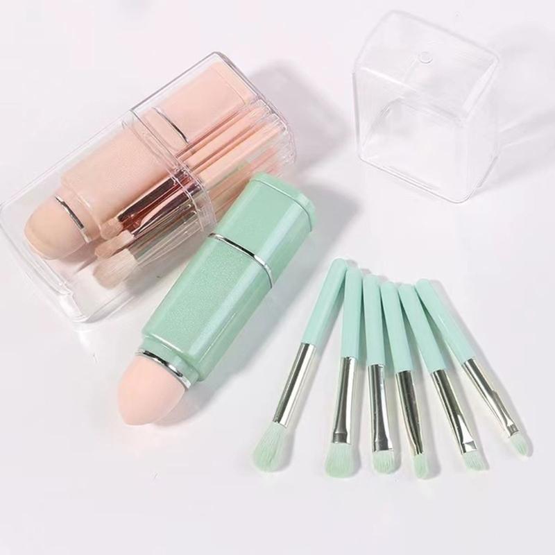 Compact 8 in 1 Eye Makeup Brush Set for Traveler and Beauty Enthusiasts Essential Portable Travel Beauty Tools