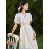 Westlink French Romantic V-neck Puff Sleeve Long Dress