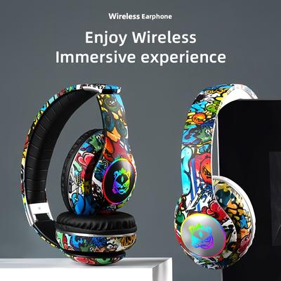 Wireless Bluetooth Headphones Long Battery Life Headset Heavy Bass Foldable Earphones