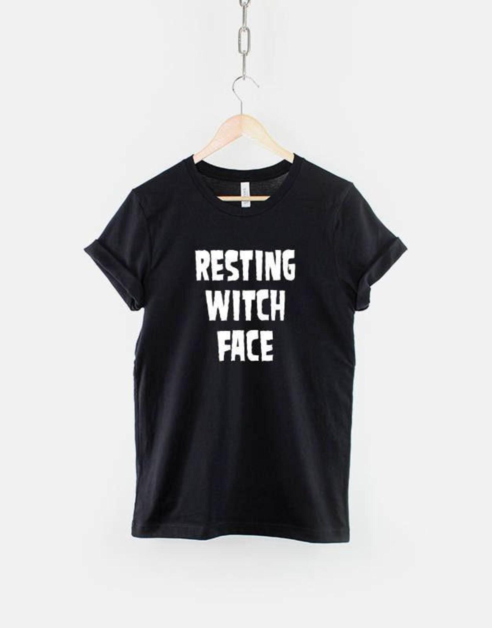 Resting Witch Face Halloween Shirt, Pastel Goth Tee, Witchy Humor Apparel XL