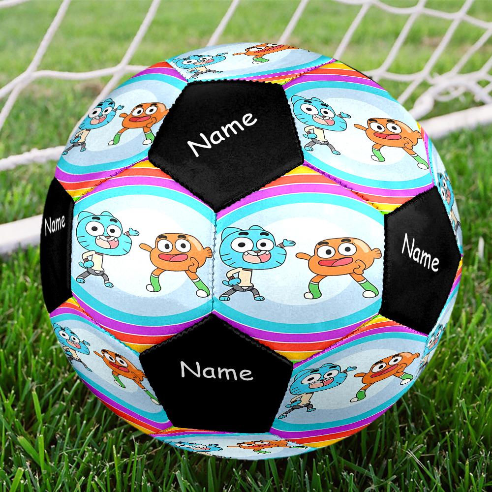 Custom Name The Amazing World of Gumball Theme Size 5 Soccer Ball, Suitable for Both Indoor and Outdoor Matches, a Gift Suitable for Everyone.