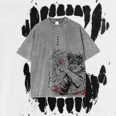T-shirt με Σχέδιο Choso Anime Jujutsu Kaisen Ρούχα Άνδρες Γυναίκες Κοντομάνικα T-shirts Ρετρό Πλυμένο T-shirt Harajuku Ανδρικά Βαμβακερά Τοπ