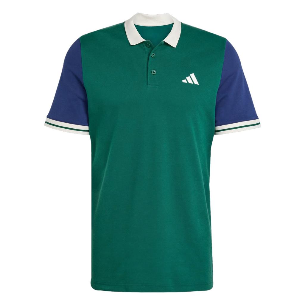 Adidas Tennis Heritage Logo Moisture-Wicking Pullover Fashion Short Sleeve Polo Shirt Men Polo Shirts University-Green JC6745