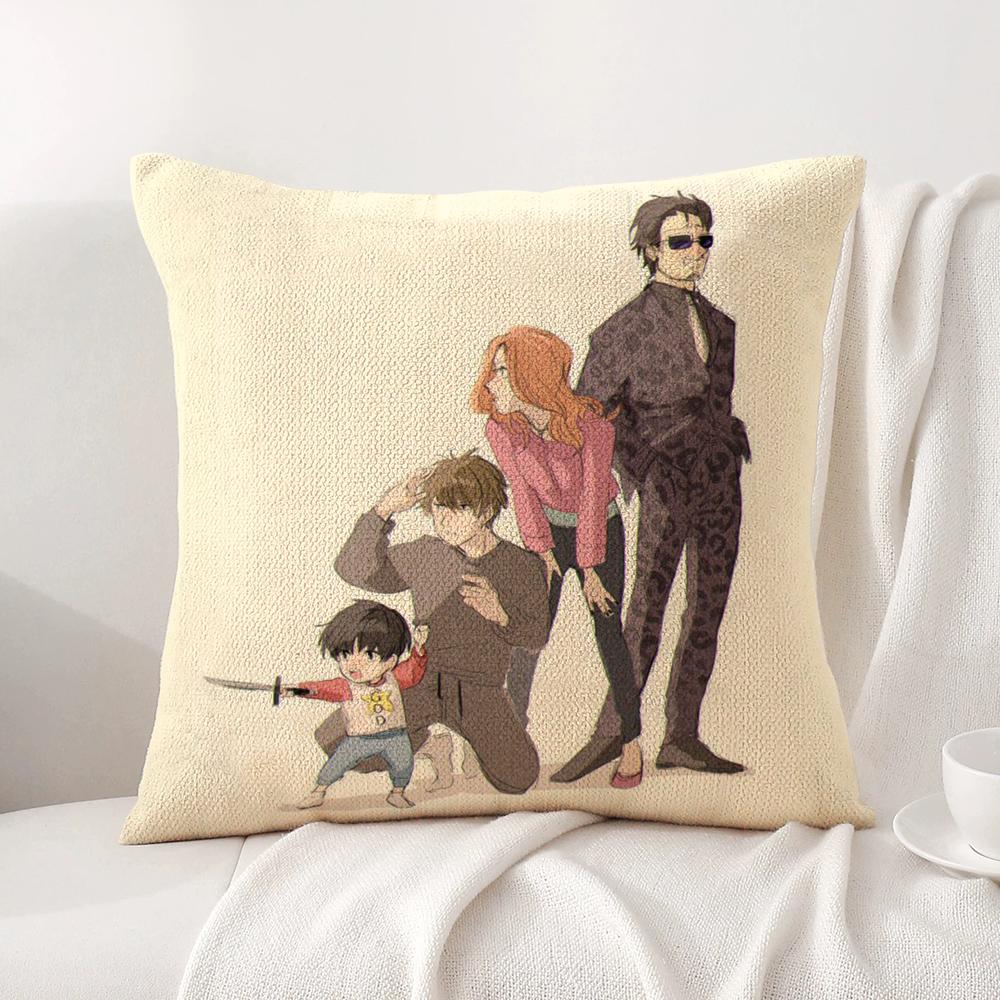 K-Kotaro Lives Alone Cushion Cover Summer Coolness Linen Fabric Double-Sided Printing Pillow Case Sofa Home Decor Gift