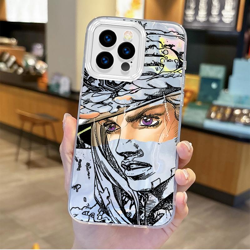 Gyro Zeppeli JoJo Steel Ball Run Gradient For iPhone 16 Pro Max Case 15 14 13 12 11 8 7 Pro Max Plus XS XR Hard Shockproof Cover