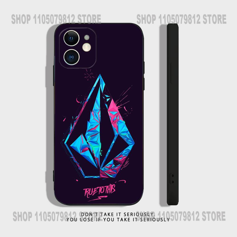 Luxury V-Volcom skateboard Phone Case For iPhone 17 16,15,14,13,12,11,Pro,XS,Max,XR,Plus,Mini Soft Silicone Black Shockproof