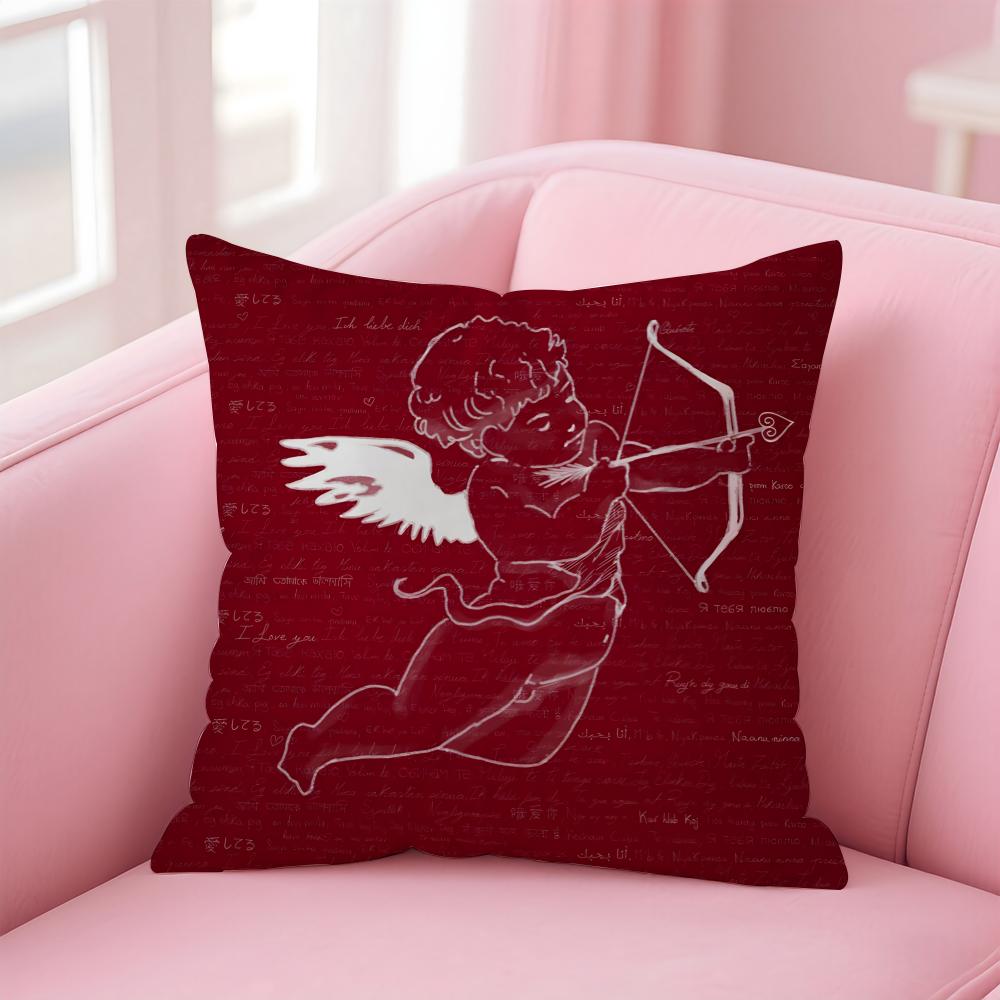Retro Fashion romantic Cupid Love Cushion Cover Pillow Case Soft Skin Friendly Fabric  Concealed Zipper