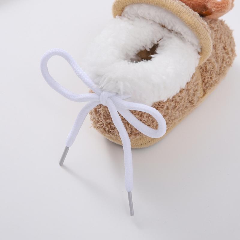 Jul Spädbarn Baby Första Gåskor Vinter Tjock Varm Nyfödd Skor För Flickor Pojkar Mjuka Söta Småbarnsskor 0-18 Månader Jultomten