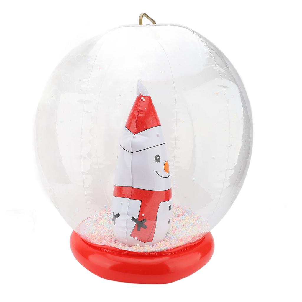Weihnachten Aufblasbare Ornamentkugel 23,6 Zoll PVC LED Leuchtende Weihnachten Schneemänner Aufblasbare Kugel Außendekoration