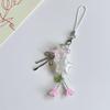 1 Piece Cute Star Bowknot Flower Pendant Mobile Phone Chain Charm Beaded Keychain Phone Strap Lanyard Earphone Hanging Decor
