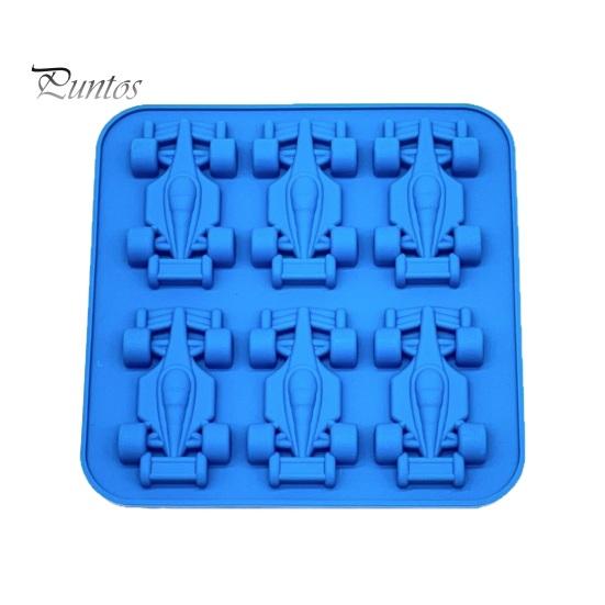 Silikon-Backformen für Kinder Rennauto Eisform, 6 Mulden 3D Kuchen Süßigkeiten Gelee Leicht zu reinigende Schale, Lebensmittelgeeignet Flexibel Form Schokolade Seife,