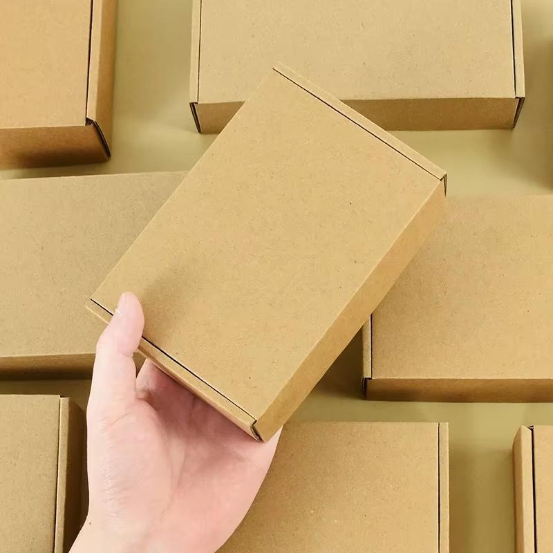 5Pcs Multi Size Brown Kraft Paper Gift Box Christmas Cookies Candy Packaging Box Wedding Gifts For Guest Handmade Soap Wrapping