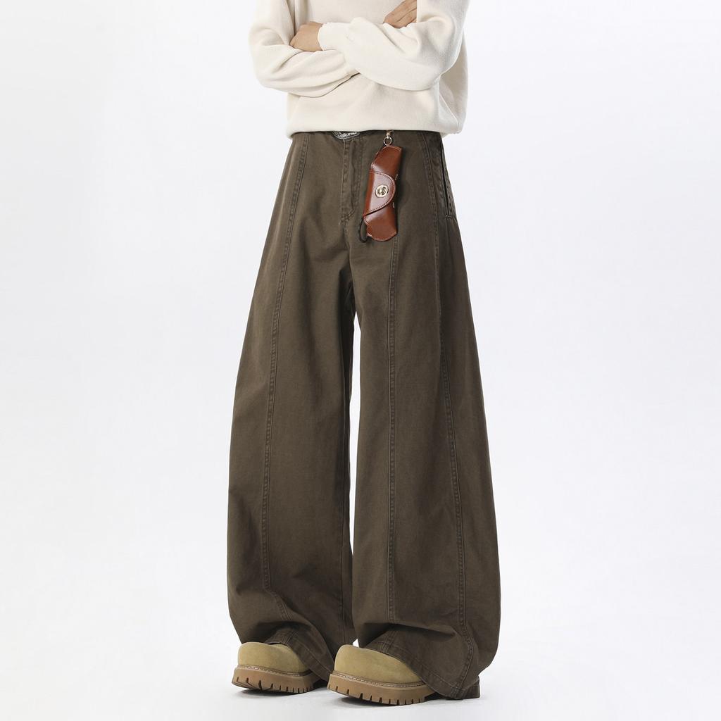 Overalls American Retro Men's and Women's Genderless Wear Deconstruction Design Loose Wide-leg Pants Ins Mopping Scimitar Pants
