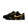 Nike Dunk Noir Or Motif Brillant Cuir Antidérapant Résistant à l'Abrasion Basse Top Chaussures de Skateboard Unisexe IO7606-010(team1490-)