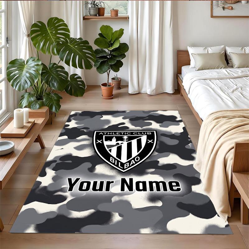 Crystal Velvet Rug Custom Name Text, Soft Non Slip Floor Mat Home DecorAthletic Bilbao FC