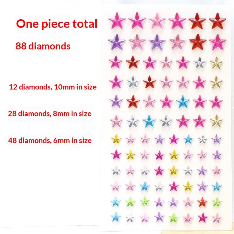 1Sheet Self Adhesive Rhinestone Jewelry Stickers On Face Gem Stickers Crystal Crafts Nail Body Makeup Card Making Craft Supplies