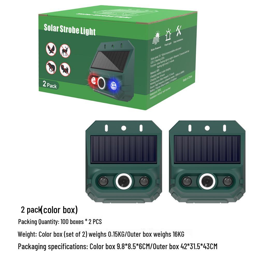 Ultrasonic Solar Animal Repeller with Infrared Sensor and Flashing Bird Deterrent