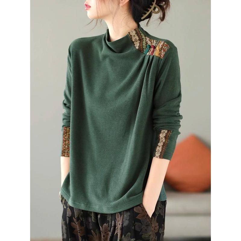 

Толстовка с капюшоном и женской набивной тканью в стиле ретро и этнического искусства, футболка с длинными рукавами и пуговицами 3XL