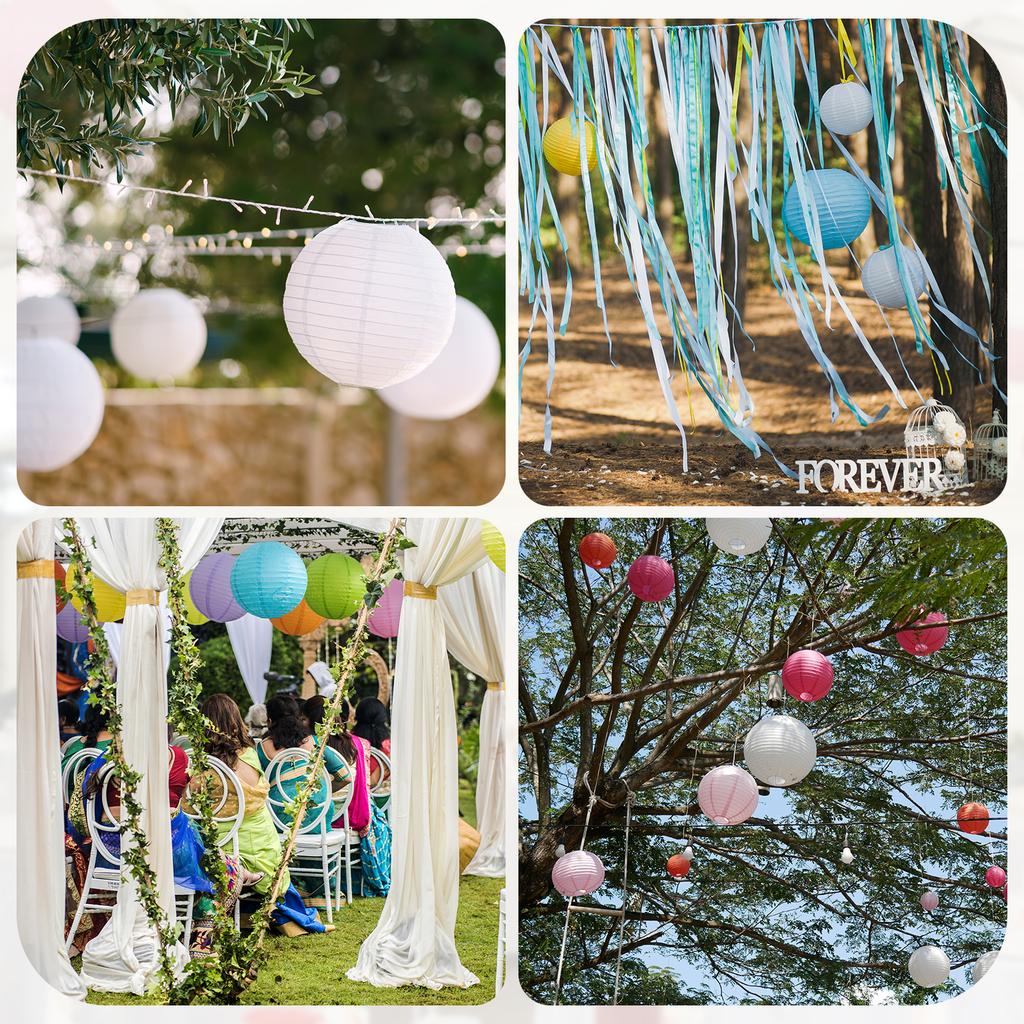 3 Pack Round Paper Lanterns Decorative Hanging Lanterns Lamp Party Decorations for Birthday Wedding Bridal Shower Home Decor