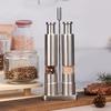 Manual Salt And Pepper Grinder Set Stainless Steel Pepper Mill with Clear Storage