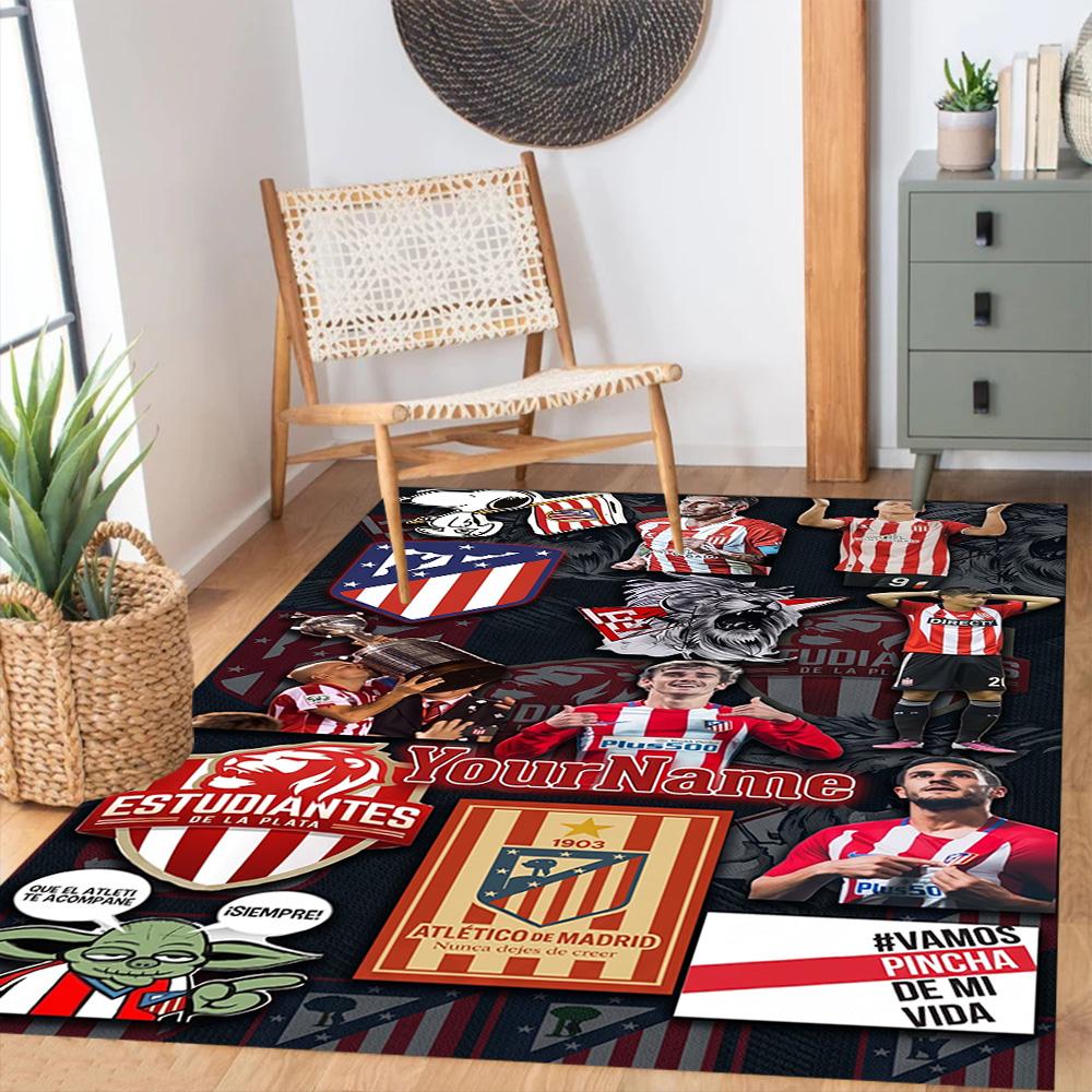 Atletico Madrid Customized Name Floor Mat Suitable for Living Rooms Foyer Entryway Hallway Anti-slip Rug Office home decor Birthday/Christmas Gift