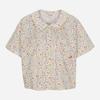 Thursday Island Women Flower Pattern Round Collar Blouse T264mbl291w