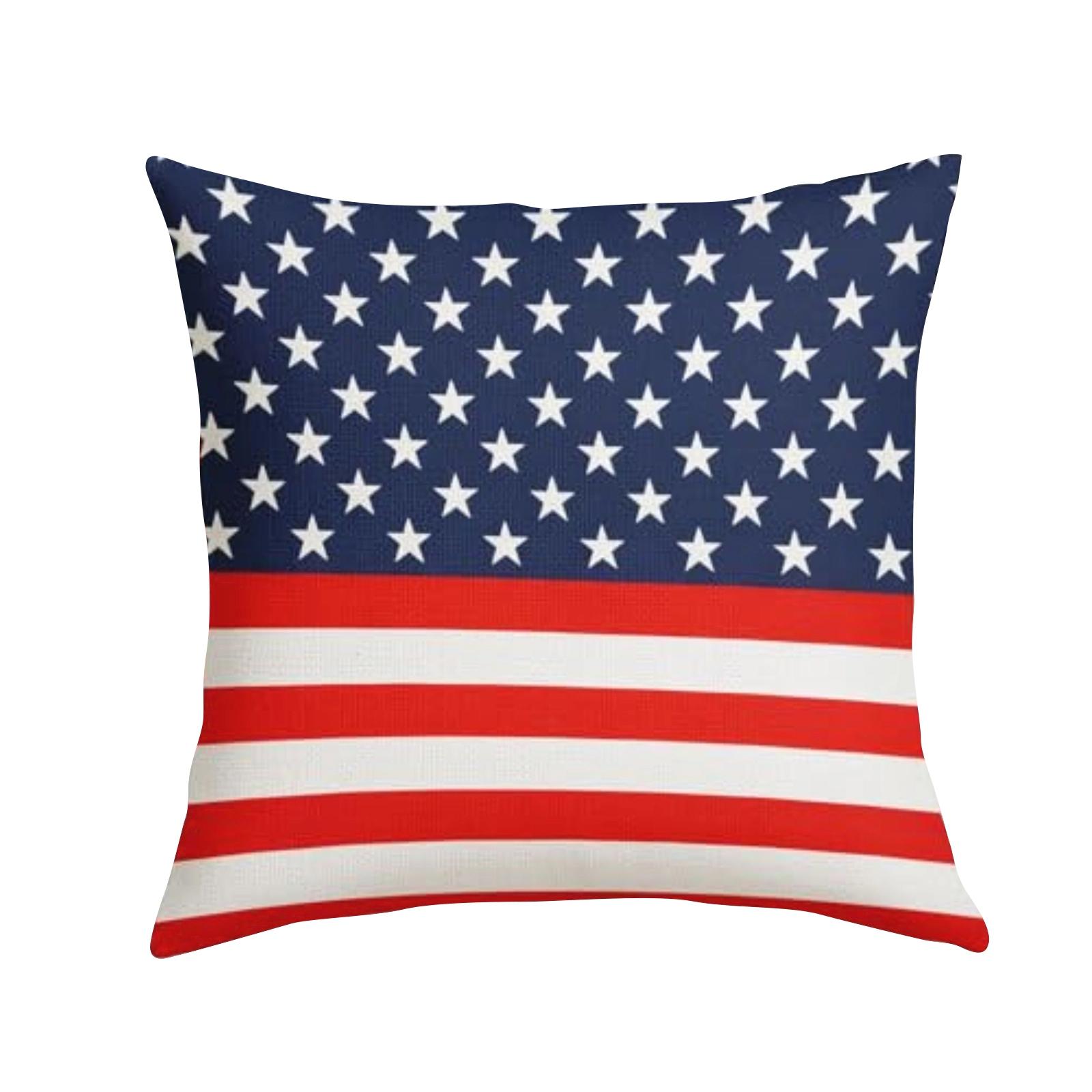 Independence Day Flag English Pillowcase Living Room Bedroom European And American Linen Throw Pillow One Size