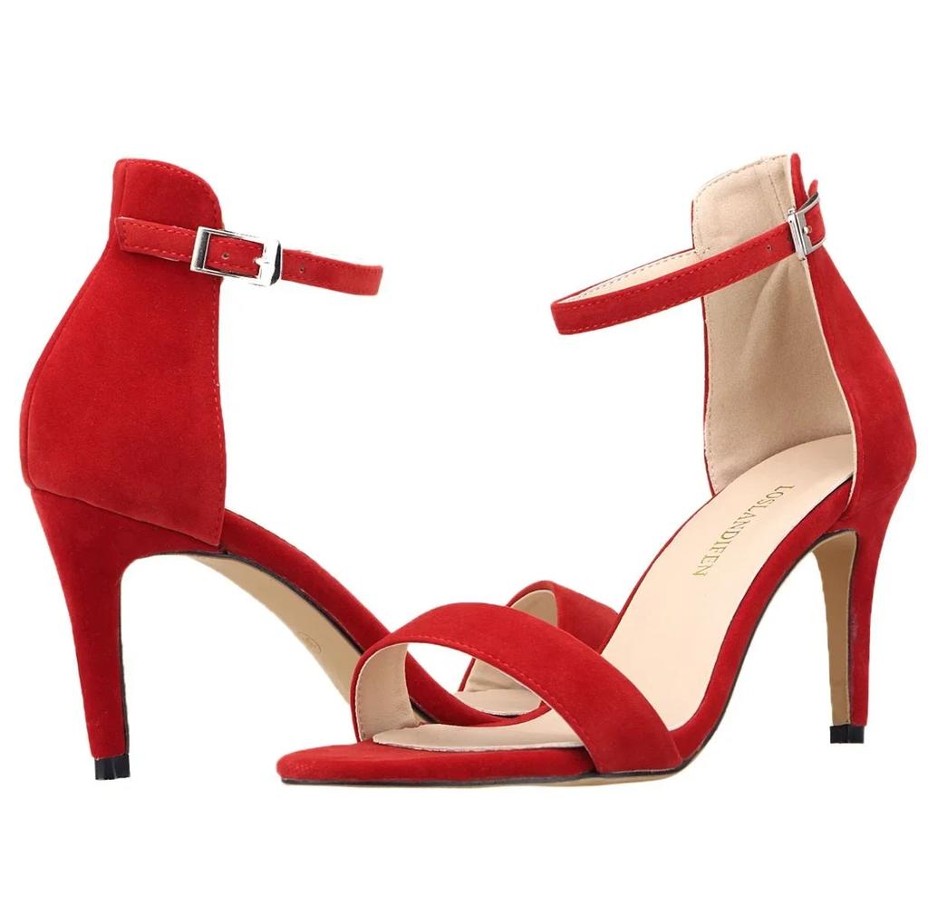 Fashion 2025 New Women Sexy Pumps Sandals Summer 9cm Thin Heel Open Toe Ankle Strap High Heels Ladies Stilettos Party Red Wedding Shoes