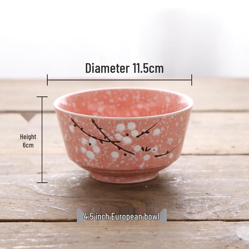Ru Han 4.5-inch Pink Underglaze Enamel Rice Bowl