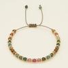 Multi-colored Semi-Precious Stone Gold CCB Bead Adjustable Rope Bracelet Candy Color Bead  Daily Wear Jewelry Beads Color Random