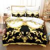 3D Print Gold Decorative Pattern Bedding Sets Skin Friendly Duvet Covers Comfortable And Lovely Suitable For All Ages