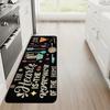 American Retro Kitchen Carpet Mat Rug Soft Washable Non-slip Floor Mat Vintage Utensil Pattern Ideal for L-shaped Kitchen Rug