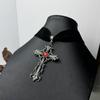 Gothic Velvet Choker with Retro Cross Pendant