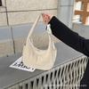 New nylon quilted shoulder bag adjustable shoulder strap fluffy underarm bag large capacity fluffy down tote bag