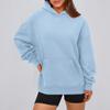 Women's Fashion Casual Solid Color Pocket Long Sleeve Hoodie