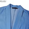 ZANZEA Women Casual Shawl Collar Loose 3/4 Sleeve Thin Cardigan Tops