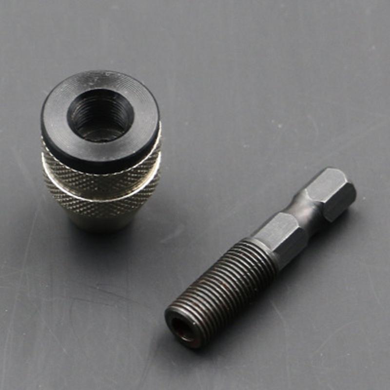 Convenient and Efficient Hex Shank Drill Bit Tool Adapter Black/Silver