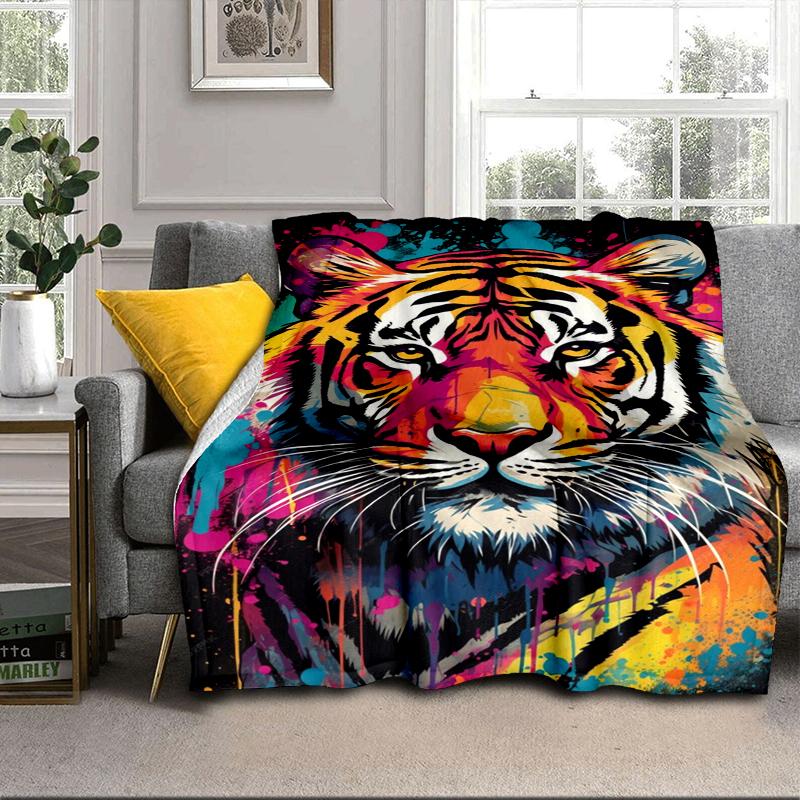 Colorful Tiger Portrait Blanket Flannel Blanket Throw Blanket Sofa Cover Blanket Soft Premium Blanket Picnic Blanket Tv Blanket Gifts