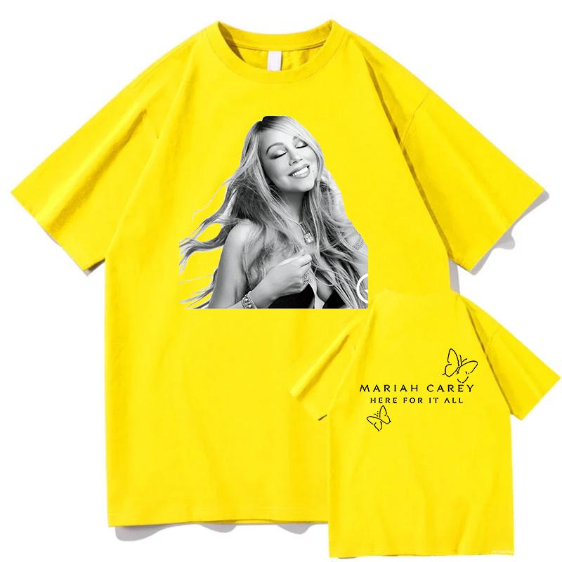 Mariah Carey Here for It All Tees Summer Cotton Breathable Short Sleeve Unisex Unisex High Street Clothing Casual T Shirt Streetwear