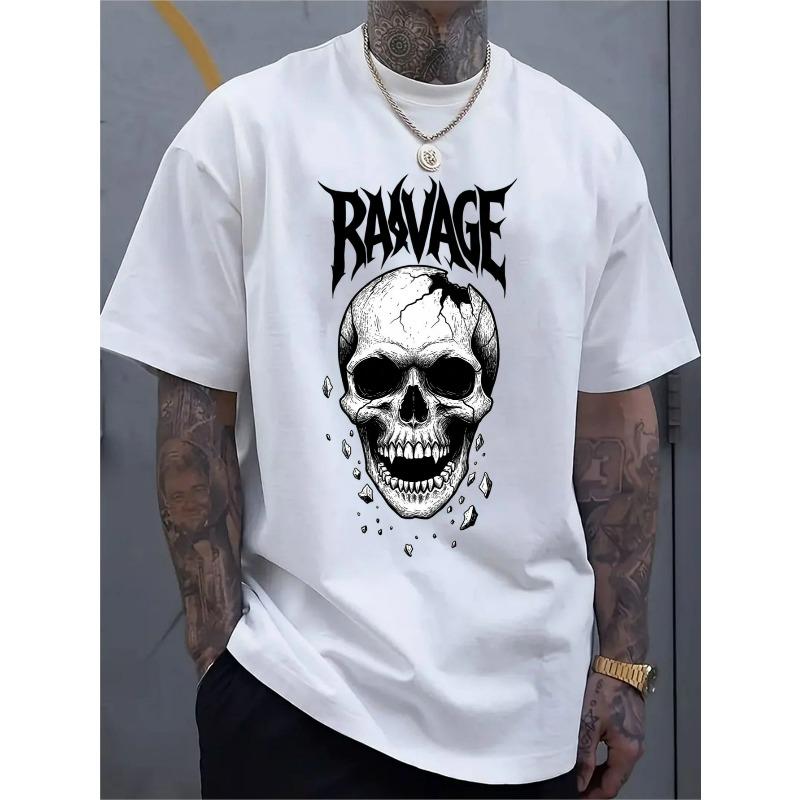 

European sizes Men s casual sportswear short-sleeved shirt, trendy 2D printed pattern, stretchy and comfortable 4XL білий