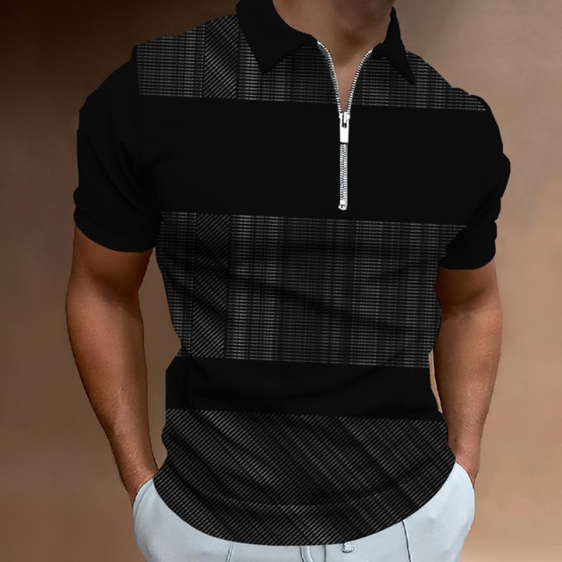 Short Sleeve Polo Shirt with Cartoon Baseball Print, Casual Sporty Style