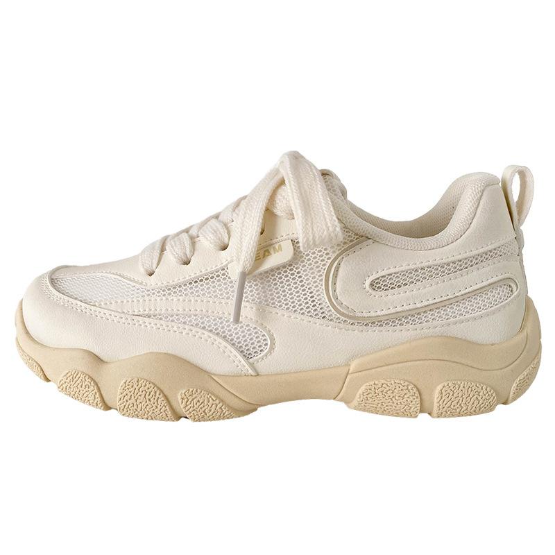 

B2502 lightweight ugly dad shoes women s explosion 2025 new summer breathable mesh niche sports shoes versatile 40 бежевый