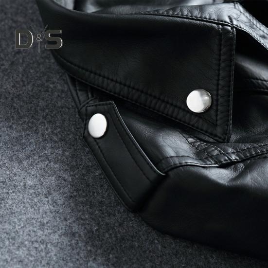 Kvinner Vår Høst Imitert Skinnjakke Lapel Langermet Glidelåslomme Kort jakke Motorsykkeljakke Outwear Streetwear