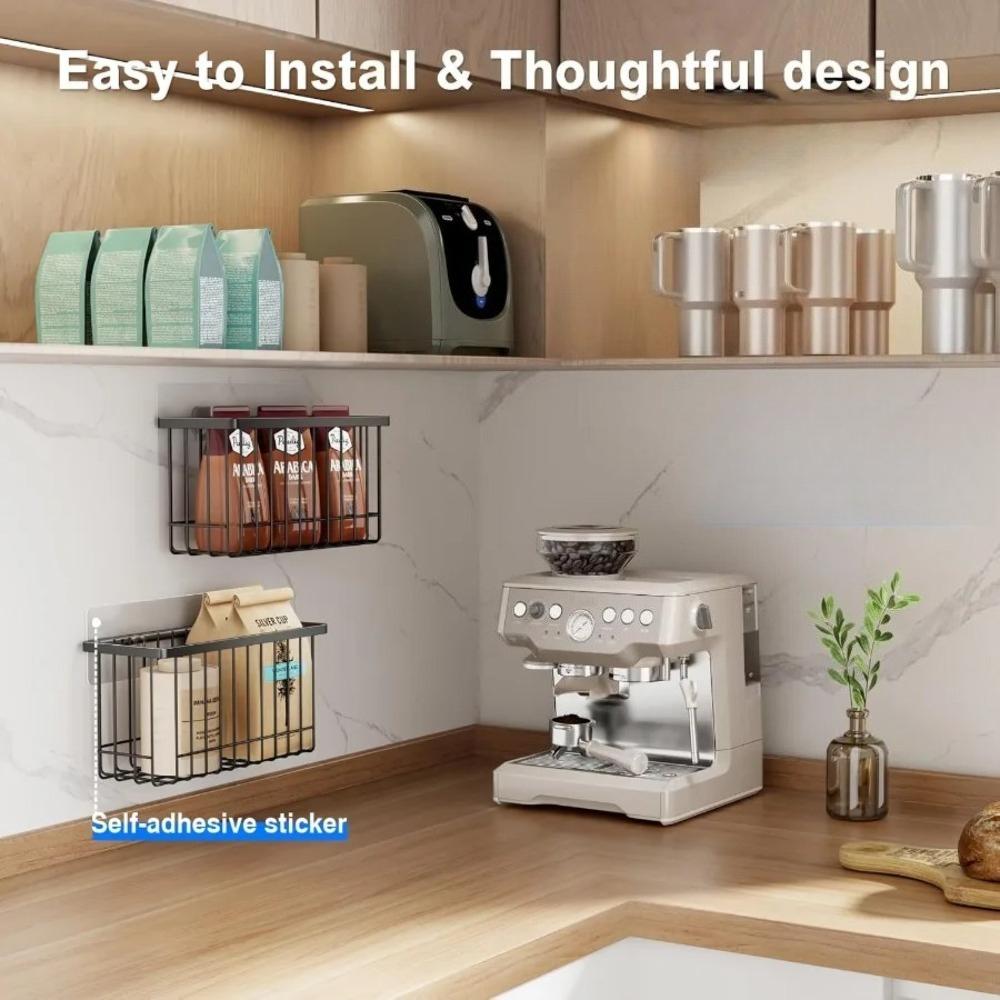 2Pcs Adhesive Cabinet Door Lid Organizer - Food Container & Cup Tumbler Lid Storage, Inside Cabinet Organizer