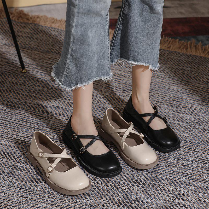 2023 Damen Mary Jane Loafer mit rundem Zeh - Japanischer Schulstil, Flacher Boden, Britische JK Uniformschuhe