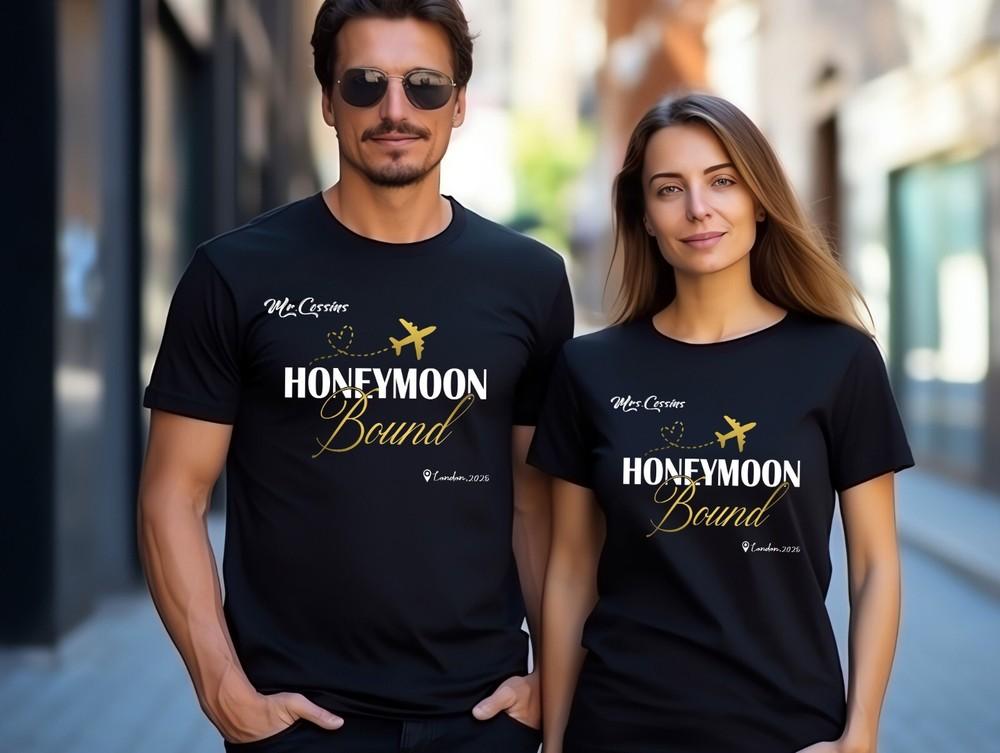 

Personalizd Matching Couple shirt for Mens and shirt for women,Honeymoon Bound 25 XL