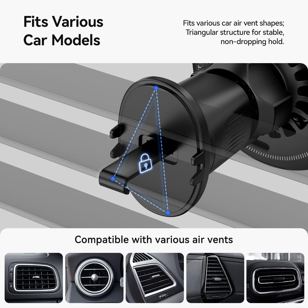 YZ RGB Magnetic Wireless Charger Car Phone Holder Qi2 15W Fast Charging Wireless Car Charger Holder For All Phones Accessories